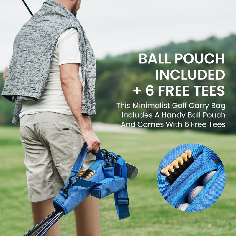GKandi 3-7 Club Golf Bag Small Carry Prevent Flip Out with Ball Pouch, Mini Lightweight for Driving Range Carrier Course Training Case, Durable & Portable for Men Women Ladies Kids - Image 4